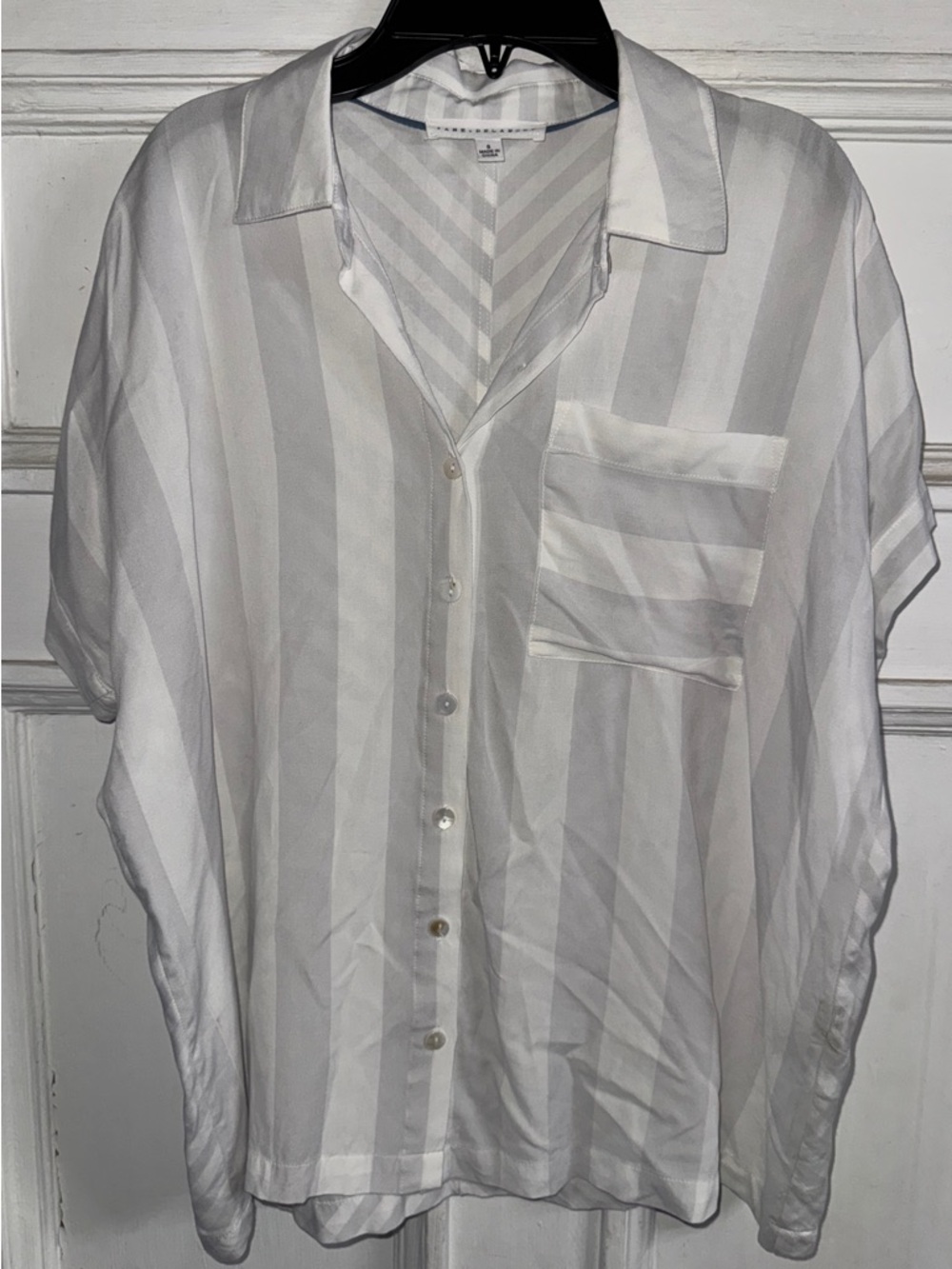 Jane and Delancey White Sheer Striped Button-Down